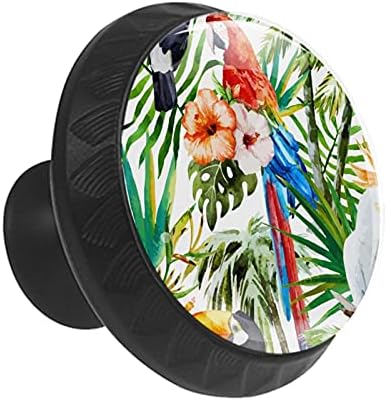 Dugmad za fioke za dječake Akvarelni papagaj komoda dugmad crystal Glass cabinet dugmad 12kom okrugla dugmad za štampanje rasadnik dekorativna dugmad višebojna 1,38×1,10 in