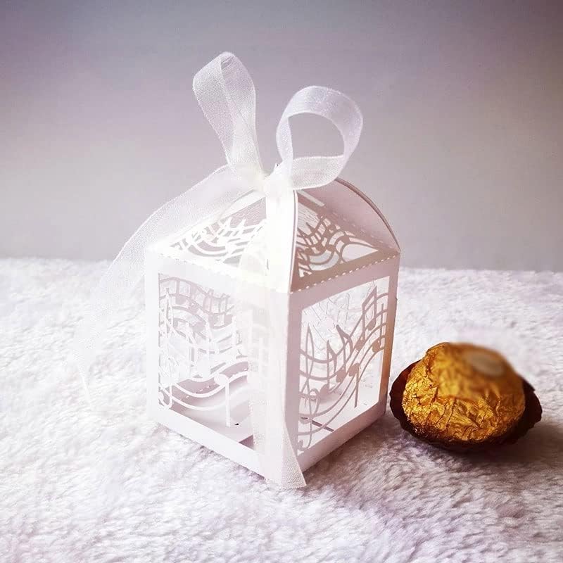 Cujux 100pcs Glazbene note Bomy kutije Sweets Favorit Poklon kutija sa vrpcom za rođendan za rođendan