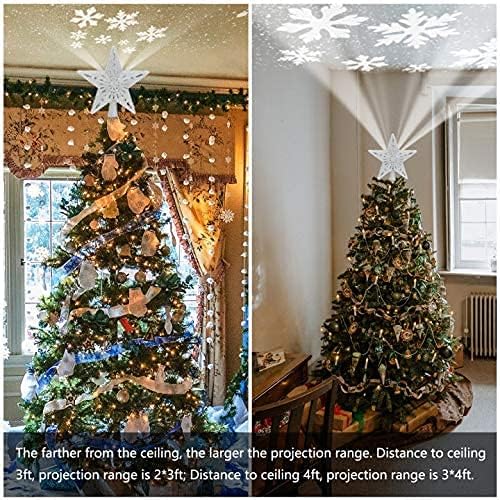 Yocuby Star Božićno stablo je osvijetljen ugrađenim rotirajućom čarobnom kuglicom, božićnim ukrasom, LED krošnja projektorom za Crown Božićno drvcu, Xmas / Odmor / Zimska kuća Conderland Party Ornament