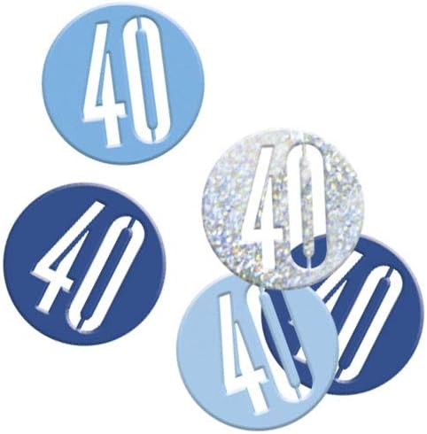 Jedinstvena zabava 83840 plavi prizmatični 40. rođendan Confetti, 5 oz 1 paket, 40 godina