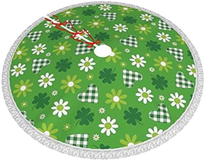 Zelena srca i cvijeće Božićna suknja, za Xmas Holiday Home Decorate 36