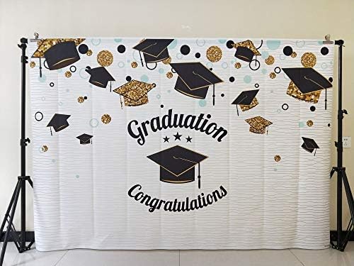 Čestitke za diplomu pozadina fotografije zlatna crna kapa za diplomiranje 2019 diplomirani foto pozadina Photoshoot Studio rekviziti Vinyl 8x6ft W-1415