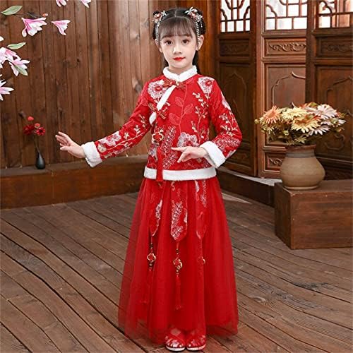 Toddler Kids Baby Children Fairy Hanfu flis obloženi toplim kaputom za odjeću kineske Nove godine Unisex