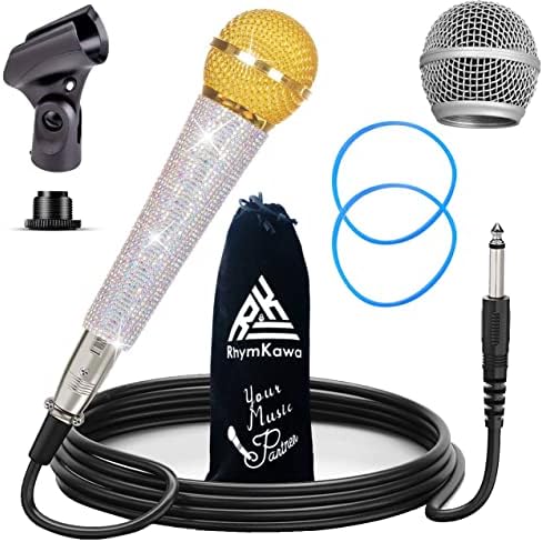 Crystal AB dinamični vokalni mikrofon u boji za pjevanje sa 10ft XLR kablom, držačem kopče za postolje i