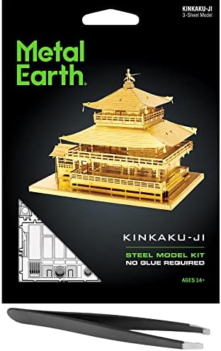 Metalne zemlje fascinacije Zlatni Kinkaku-Ji 3d metalni model komplet sa pincetom