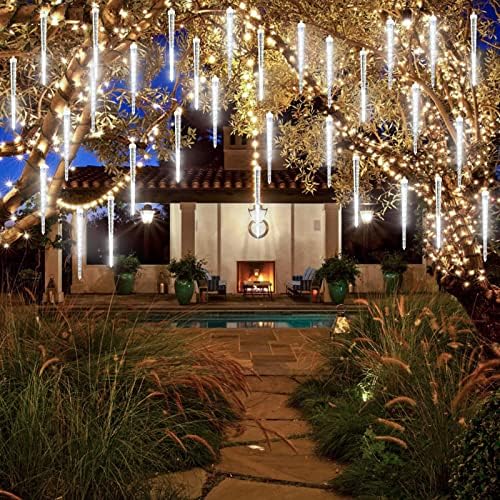 Vocevos String svjetla na otvorenom, 20 ft vodootporni meteor 12 inča 192 SMD LED kristalna pala svjetla za led za Xmas Tree Wedding Dekoracija božićnog ukrasa dvorište