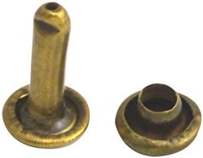 Wuuycoky Bronze dvostruka kapa kožne zakovice cjevaste metalne nožne cipele 6 mm i post 6mm pakovanje od 200 setova