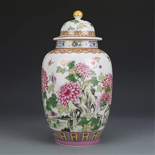 WDFFFE Enamel Chrysanthemum Potkriveni Pot čaj JAR Antikni kolekcija Antikni Jingdezhen Porcelanski ukrasi