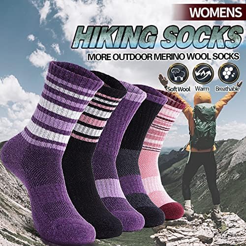 Anlisim Merino vuna čarape za planinarenje za žene termalne zimske tople čizme radni jastuk čarape 5