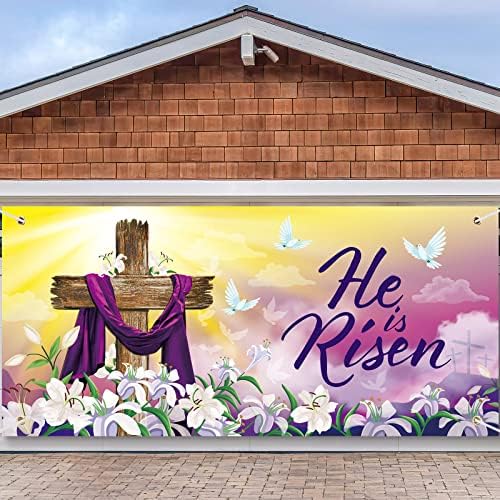 Oprostite proljeće Uskršnji ukras vrata Uskršnji garažni poklopac vrata 13 x 6 FT Veliki vanjski uskrsni