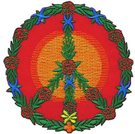 Grafički mirov za mir Vedro željezo na patch znakov na hipi vijuisti božić