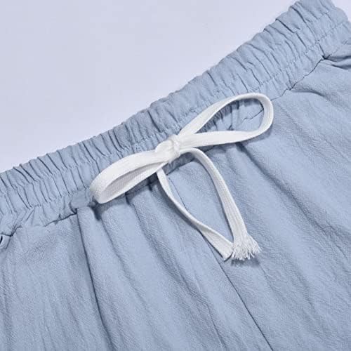 Bermuda kratke hlače za ženske ležerne ljetne duljine koljena visokim strukom šorc sa džepovima Baggy Lounge Comfy duge kratke hlače