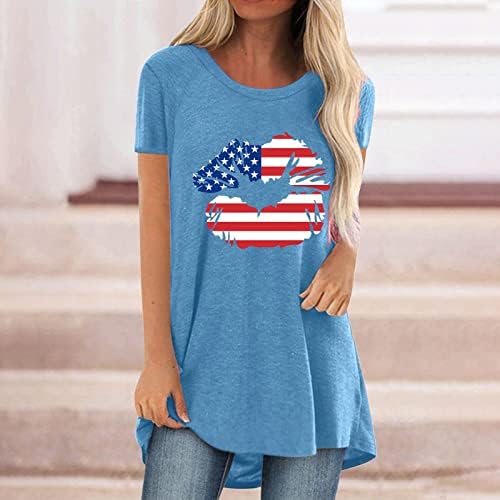 4. srpnja Košulje Žene Američka zastava Thirt Ljetni casual vrhovi kratkih rukava Tees Stars Stripes Comfy Loarove