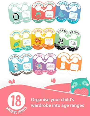 Planet Buddies ormar organizator, 18 paket ormar razdjelnika za djecu, novorođenče-mališana Odjeća Organizator, Slatka dizajn ormar šine razdjelnici, praznine za personalizirane opciju, ekološki, plastike besplatno