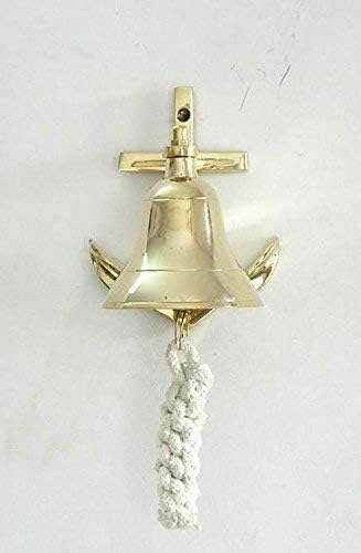 Craft International Brodsko zvono sa sidrom nosačem Početna Kuhinja Vanjski zatvoreni zidni viseći zlato 3,5 inča