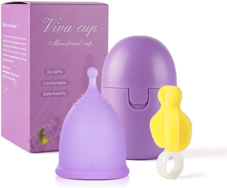 Viina menstrualna čaša-meke, medicinske silikonske menstrualne čašice za višekratnu upotrebu - s Prijenosnom posudom za čišćenje Pink
