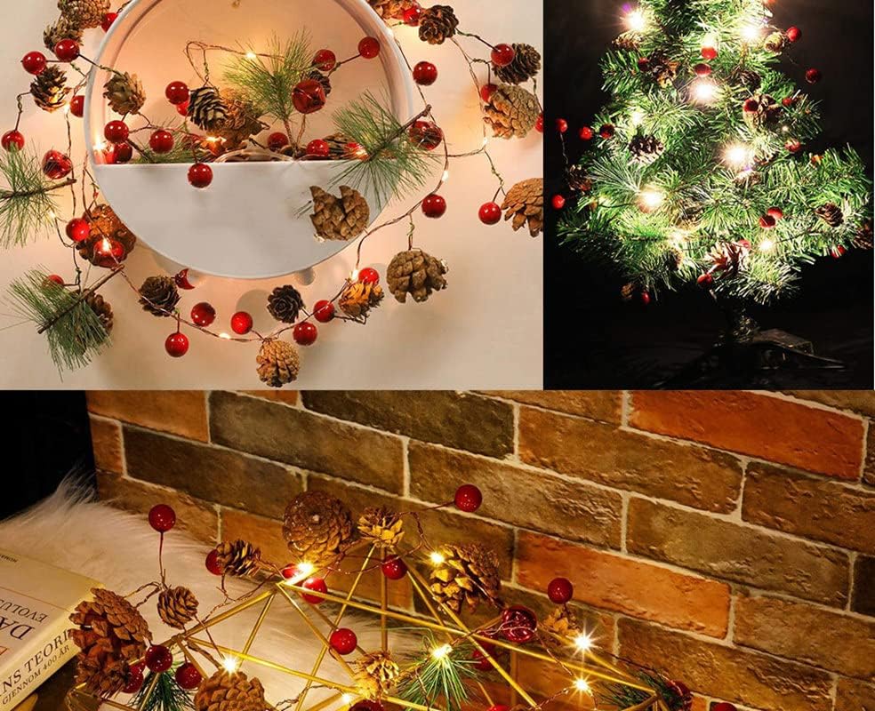 TEAPRST Božićno svjetlo za žice na otvorenom vodootporno svjetlo od borovog konusa LED ukrasite lampu