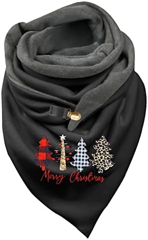IIUS Božić Wrap šal ženski zimski šal Retro dugme višenamjenski pamuk debeli Meki udoban modni ležerni šal