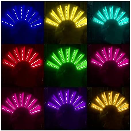 Navijači sklopivih ventilatora užarene LED ventilatore za ples ventilatora ventilatora DJ fluorescentni kostimi