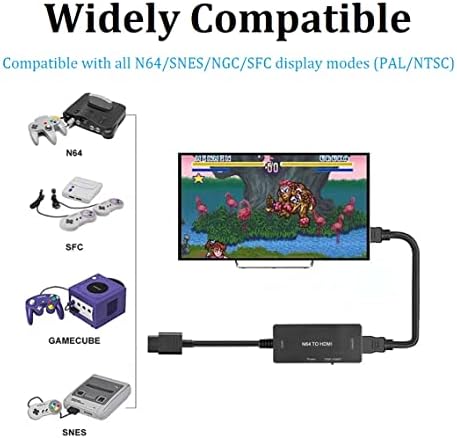 Sartyee N64 u HDMI konverter Adapter, HDMI kabl za N64 1080p Video i Audio u punom digitalnom Hdmi, podrška 16:9