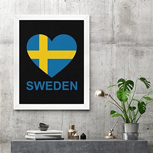Ljubav Švedska okrugli dijamant slika crtanje slike kompleti sa okvir umjetnosti zanat za kućni