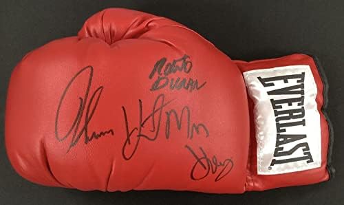 Roberto Duran potpisao bokserske rukavice Everlast autogram W / Thomas Hearns HOF JSA-rukavice za boks sa