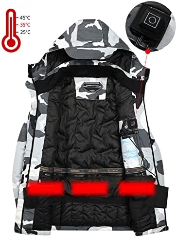 Muške jakne za grijanje Vjetrootporni kaput 3 Grijane zone Kamuflaža Skijaška odjeća na otvorenom