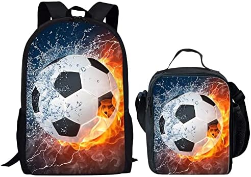 UNICEU Kids školska torba s torbama s termalnom ručkom, fudbalskom loptom Personalizirani ruksak za putovanja planinarski sportovi