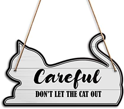 Zidni znak CAT, pažljiv ne pušta mačka, mačja upozorenja za kućni travnjak vrtni dvorišni viseći zidni