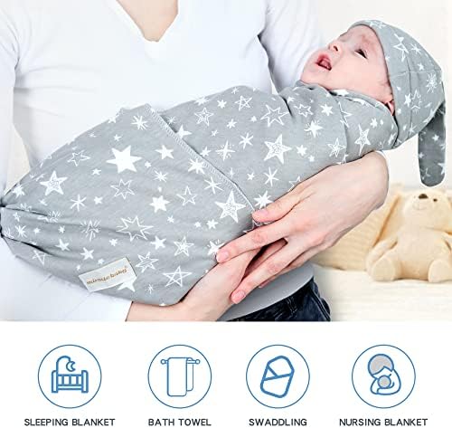 Novorođenčad set i šešir 3 pakovanje pamučno pletene deke za bebe 35 x 35 beba za bebe