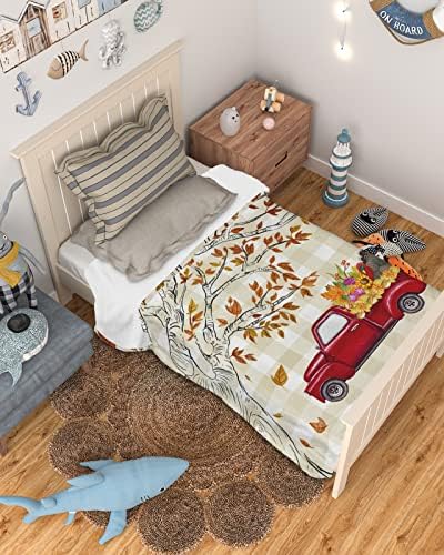 Bebe deke za uniseks devojke, jesenski hvala cvjetni kamion Swaddle deke Super mekani radovi plišani flanelni fleese bek za krevet 50 X60 Newborn tiskani pokrivač