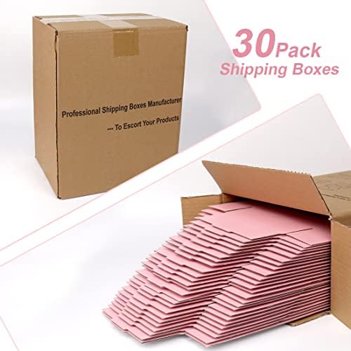 OUGEBOX 7x5x2 inch Shipping Box za mala preduzeća, Set od 30, roze kartonske valovite poštanske kutije,