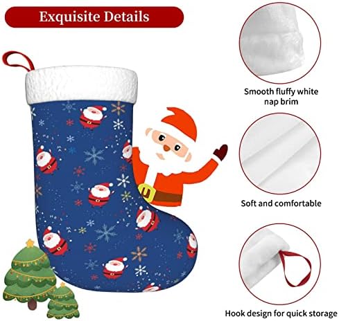 NDZHZEO Snowflakes plave božićne čarape personalizirani uzorak Porodična Xmas Čarape Dekoracija