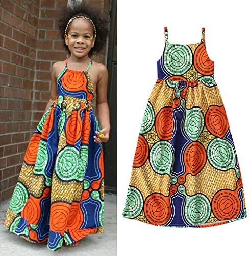 Djevojke afričke dashiki princeze 3D obustave haljina Print Digital Kids Girls Haljina za čipke za 12 godina