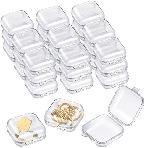 Mini prozirna kutija za nakit od 100 pakovanja organizatori naušnica sa šarkama mala plastična