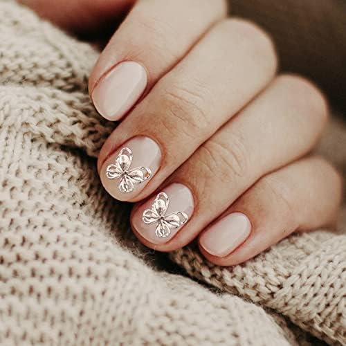 SOLUSTRE biserni nakit 10kom 3d leptiri čari za nokte Nail Rhinestone Legura dijamant DIY dizajn manikura leptiri nokti dekor za manikuru DIY ukrasi za nokte, ružičasto zlato dragulji za nokte