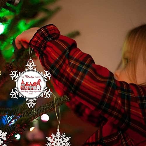 Pewter Snowflake Božićni ukrasi Prilagođeno porodično ime Menber slatki Gnome vjerski Božićni ukrasi