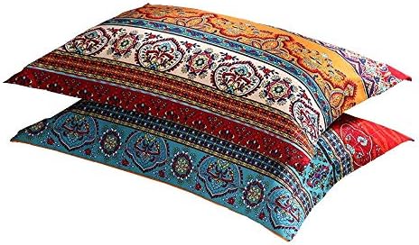 Lelva Boho jastuk set od 2 komada Queen Standard šarene boemske prugaste jastuče pamuk brušeni jastuk pokriva