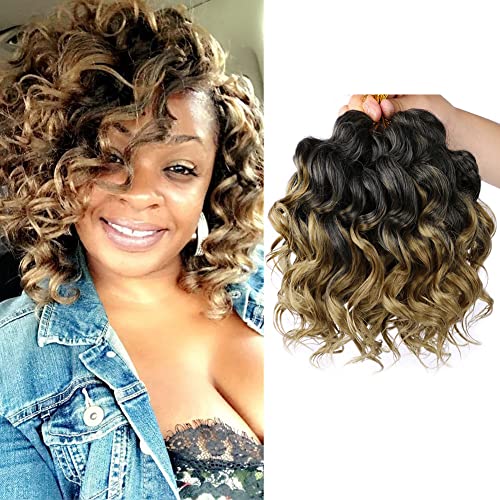 BelleShow Ocean Wave Crochet Hair 9Inch 8Packs Deep Wave Crochet Hair for Black Women Deep Curly Twist heklane