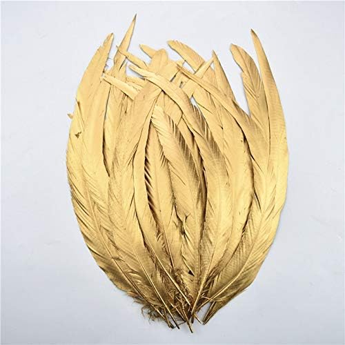 Zamihalaa 100Pcs/Lot umočen Dye Gold Silver Rooster rep Feather prirodni Rooster perje za zanate