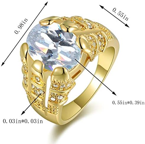 Princeza rezani bijeli Topaz 18k zlato punjeni muški vjenčani nakit prsten veličine 8-11