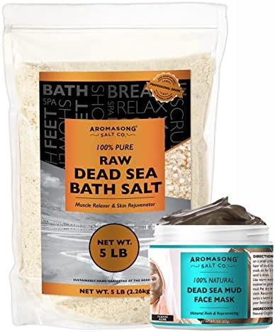 5 lbs sirove soli za kupanje Mrtvog mora u pakovanju koje se može ponovo zatvoriti sa čistom