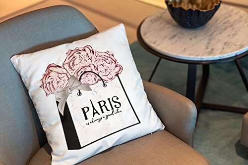 Ysahome ružičasti cvijeće Digitalni jastuk za ispis - Cuen Parfem Custum Cover - Book i Vase Decor bacač jastučni