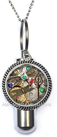 Dragonfly urn, umjetnička urna, zmajsko kremiranje urna ogrlica, ručno rađena kremacija urn ogrlica