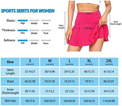 Feixiang ženski atletski tenis visokog struka Golf Skorts 3 džepova nalaze se za casual trčanje vježbanja