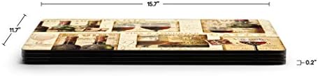 PIMPERNEL Francuski podrumske kolekcije Placemats | Set od 4 | Prostirke otporne na toplinu | Ploča sa ledenim kolima | Tvrdi placematski set za trpezarijski stol | Mjere 15.7 x 11.7