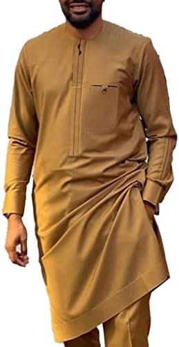 Afrička odijela odjeća za muškarce dugih rukava set Dashiki majica 2 komada trenerka sa džepom vrhu i hlače odijelo