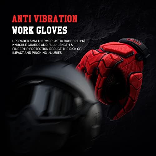 AIGEVTURE Anti vibracijske radne rukavice Muškarci TPR Uticaj Smanjenje mehaničkih rukavica SBR Fingers & Palm podstavljene sigurnosne radne rukavice