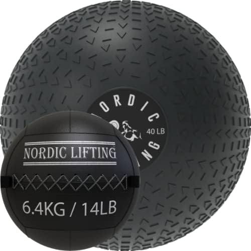Nordic Lifting Slam Ball 40 lb paket sa zidnom loptom 14 lb