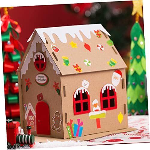 SEWACC DIY Božić kuća rođenja ukrasi za djecu Božić selo Setovi Božić LED desktop ukras Božić papir